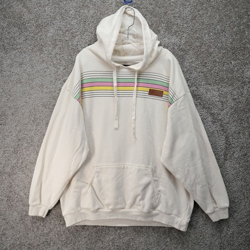Outfitter Trading Co Mens XXL Cream Mackinac Island Striped Hoodie